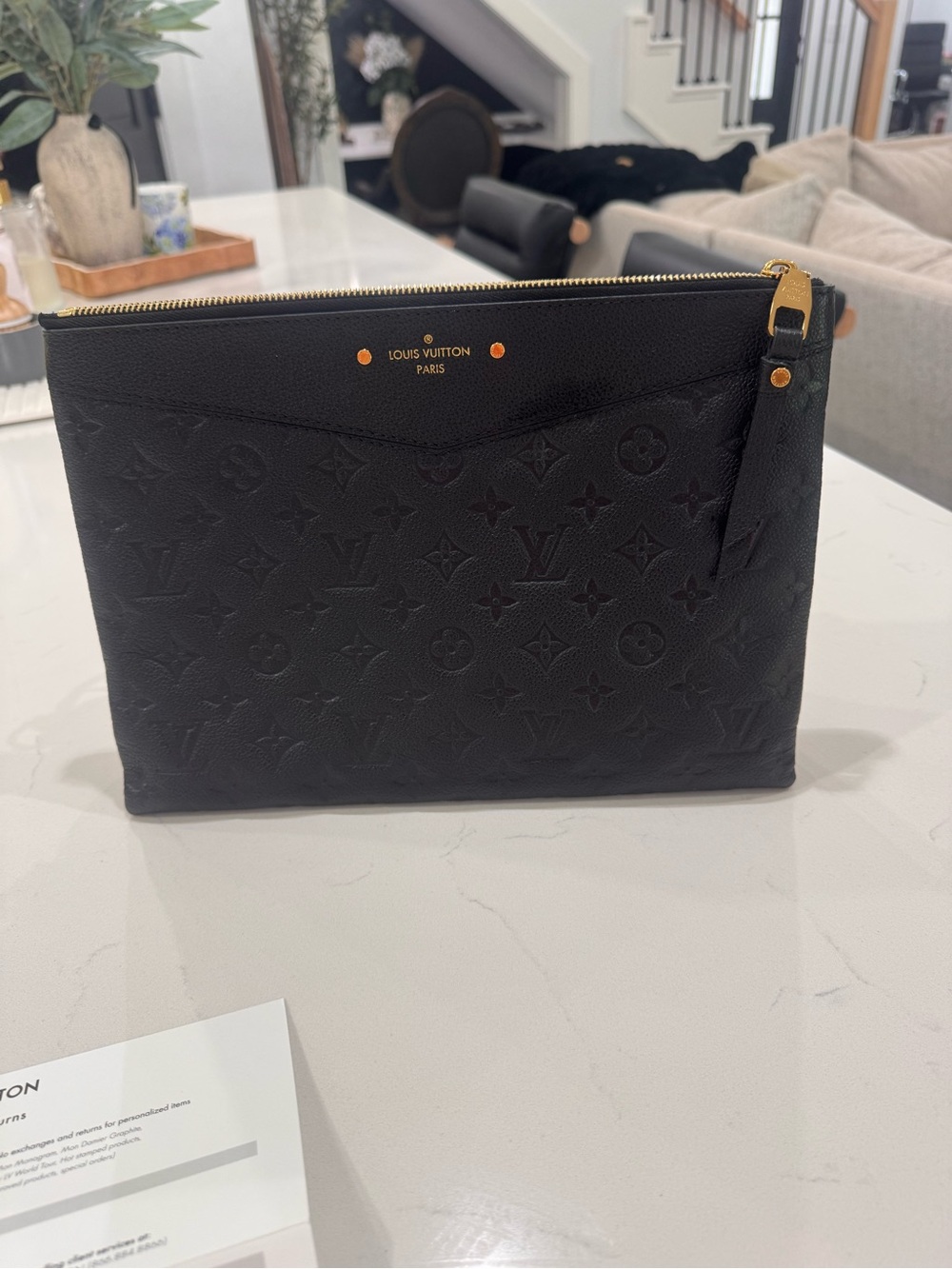 Louis Vuitton Black Monogram Daily Pouch with Gold Hardware